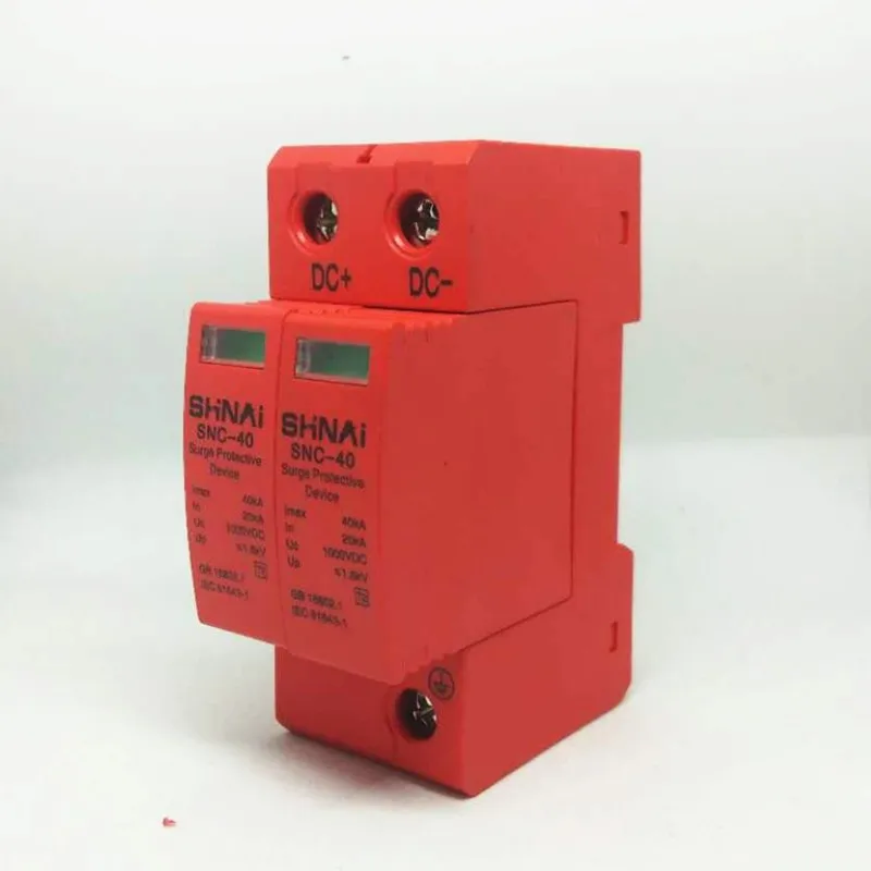 SPD DC 500V 800V 1000V 2 P устройство защиты от перенапряжения DC1000V 20KA ~ 40KA низковольтный