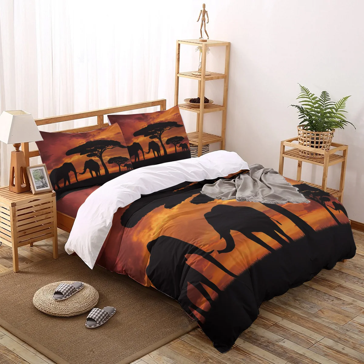 

Африка индийский слон печатных постельное белье Король, королева Размеры мягкое модное одеяло, покрывало на кровать, набор постельных прин...