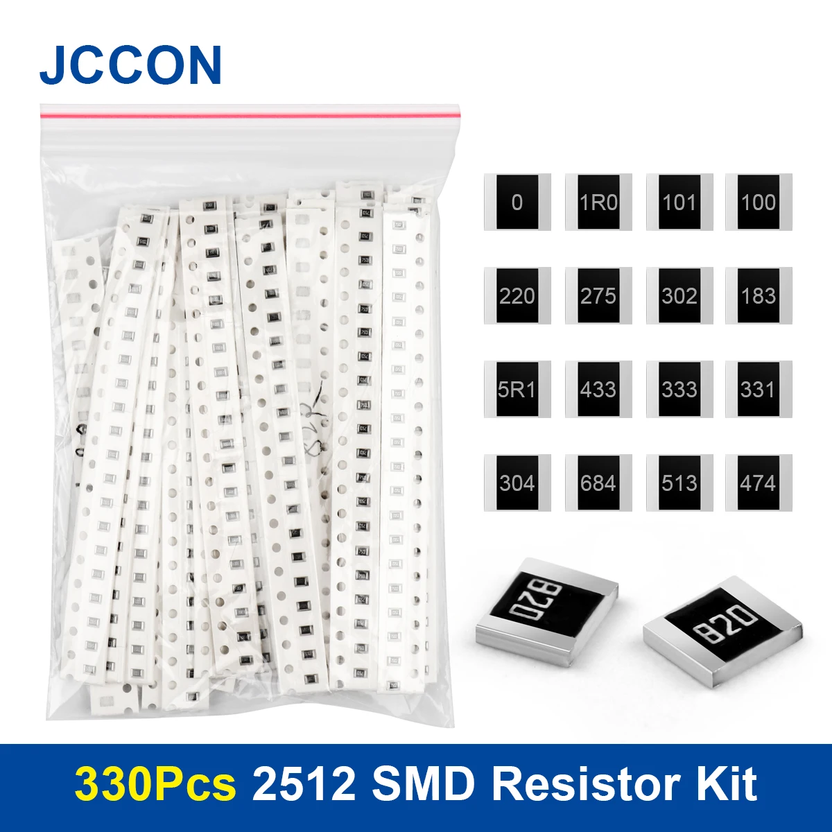 

330 шт. 2512 SMD комплект резисторов в ассортименте 1ohm-1M ohm 33 значения x 10 шт. = 330 шт. комплект образцов чип фиксированный резистор DIY