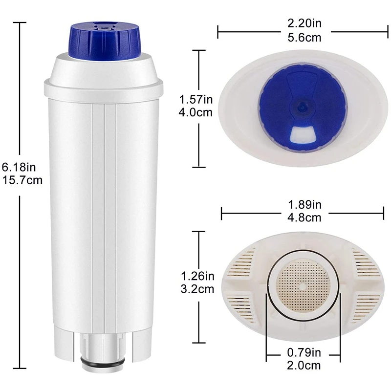 3 Packs Coffee Machine Water Filter for Delonghi DLSC002 Replacement Cartridge with Activated Carbon |
