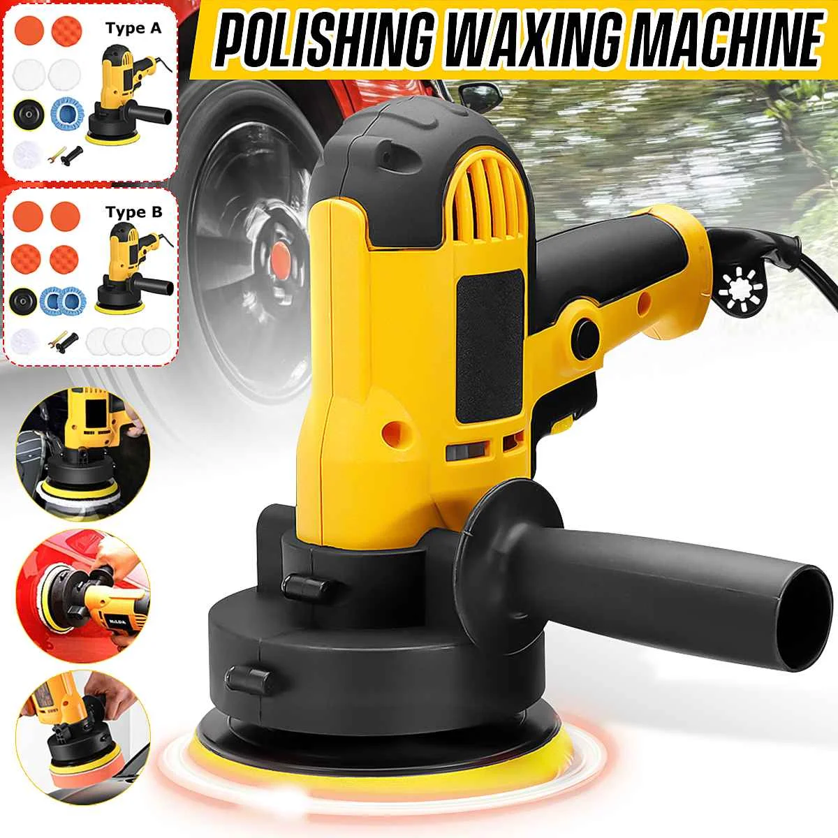 

220V 800WElectric Car Polisher Machine Auto Polishing Machine Adjustable Speed Sanding Waxing Tools Car Accessories Powewr Tools