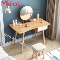 simple bedroom dressing table women makeup dressers study desk mdf board white color dresser table with mirror