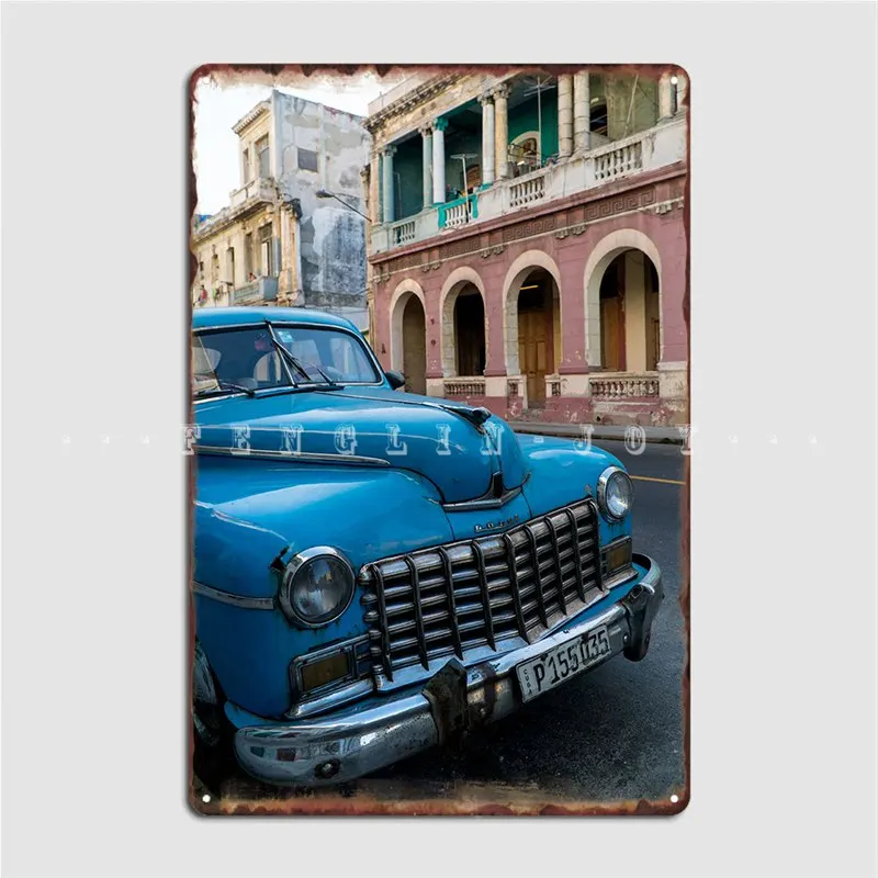 

Old Car Old Houses Metal Sign Wall Pub Cinema Create Plaques Tin Sign Poster