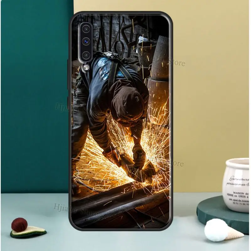 welder welding hot metal worker case for samsung a52 a72 a12 a32 a42 a10 a30 s a40 a50 a70 a21s a20e a11 a31 a71 a51 cover free global shipping