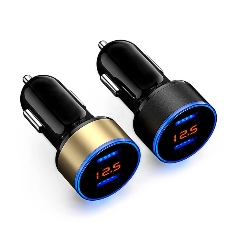 Автомобильное зарядное устройство с двумя USB-портами 3 1 А со светодиодным