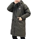 Длинные мужские парки, зимняя куртка, новинка 2020, теплая ветрозащитная Повседневная Верхняя одежда, хлопковое пальто с подкладкой и большими карманами, высококачественные мужские парки
