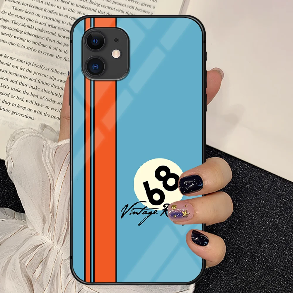 

Martini Racing Phone Tempered Glass Case Cover For IPhone 6 6S 7 8 11 12 X Xr Xs Se 2020 Pro Max Plus Mini Trend Back 3D Luxury