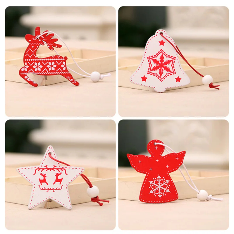 Новые 12 шт деревянные подвесные украшения Подвески Украшения для рождественской