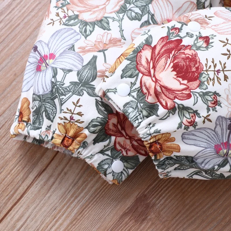 

2021 New Summer Baby Girl Clothes Baby Girl Romper Flower Print Strap Baby Rompers Cotton Loose Casual Soft Baby Jumpsuit 0-18M