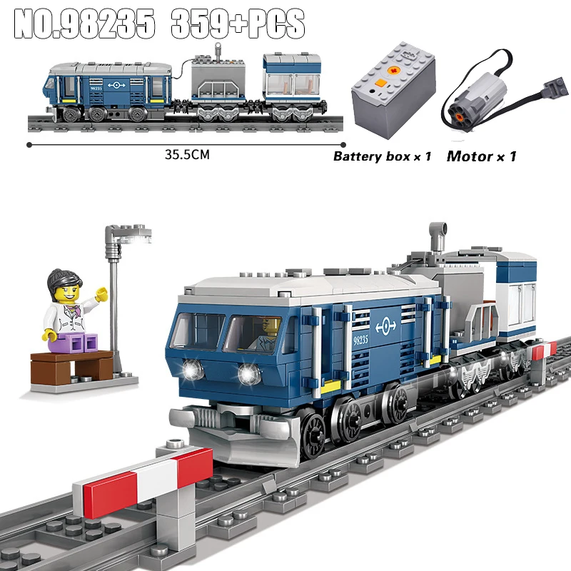 98235 KAZI 98230 98231 Technic Электрический поезд с питанием от батареи, городской рельс, строительные блоки, кирпичи, наборы для мальчиков, игрушки для детей - Цвет: 98235