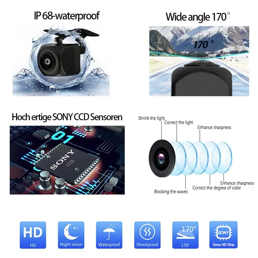 

HD Wireless Car CCD Rear Camera Fisheye Lens Night Vision For Ford Focus Sedan 2 3 2008 2009 2010 2011 2012 C-Max C Max Mondeo