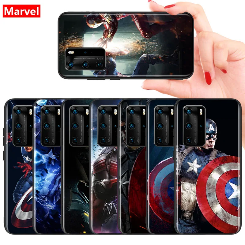 

Marvel Avengers Super Hero Captain America For Huawei Mate 10 20 X 5G 30 40 RS Porsche Lite P Smart S Z Pro Plus Soft Phone Case