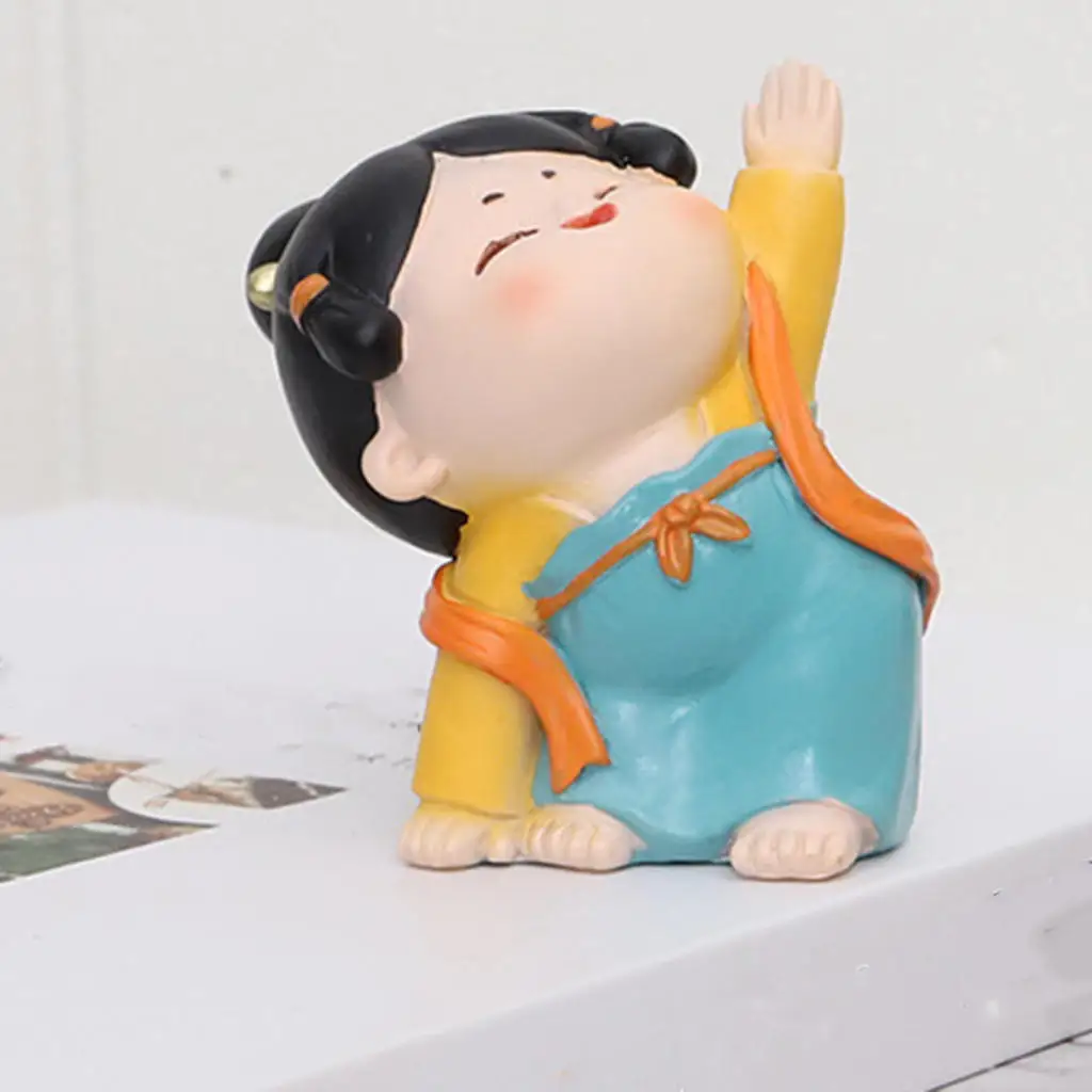 

4x Chinese Lady Yoga Statue Ancient Style Gift Car Decoration Xmas