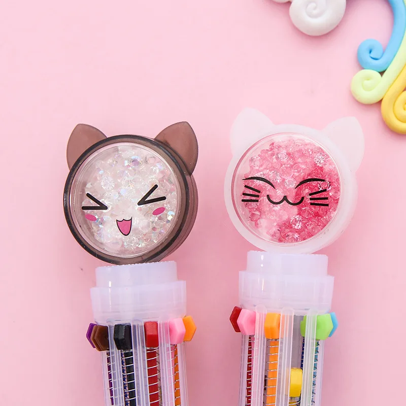 Ручка Хайлайтер с рисунком кролика кошки 10 цветов|Шариковые ручки| |