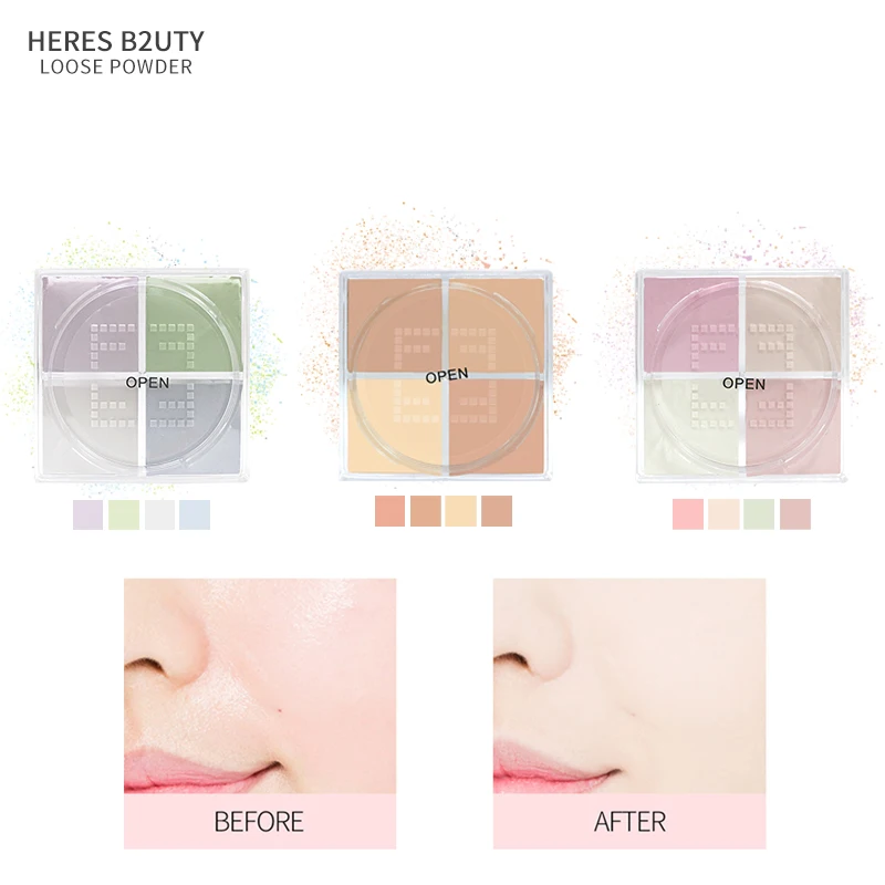 HERES B2UTY макияж свободный порошок осветляет масло контроль стойкая пудра для лица 4
