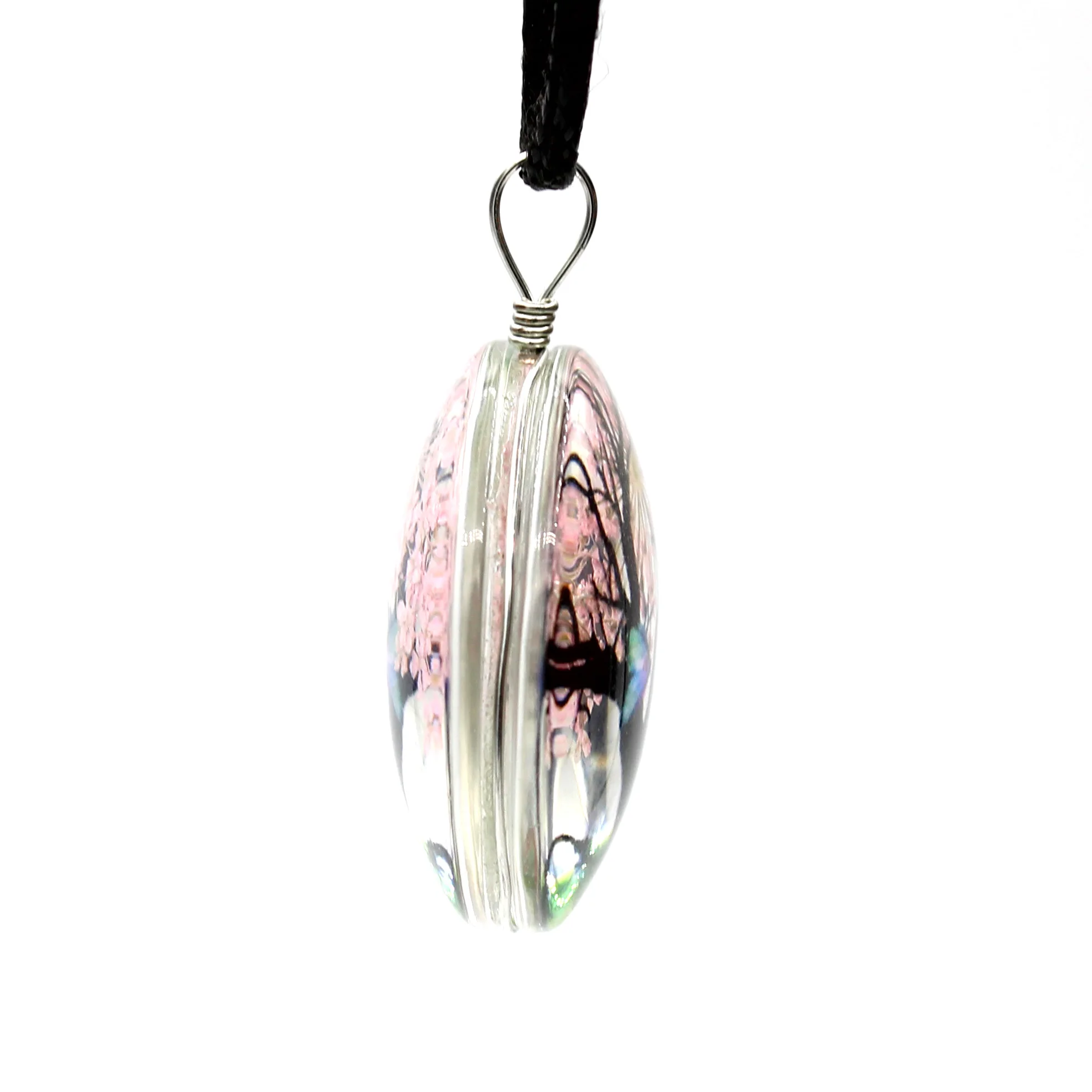 Круглый Стеклянный кулон натуральный цветок образец брелок ожерелье серьги