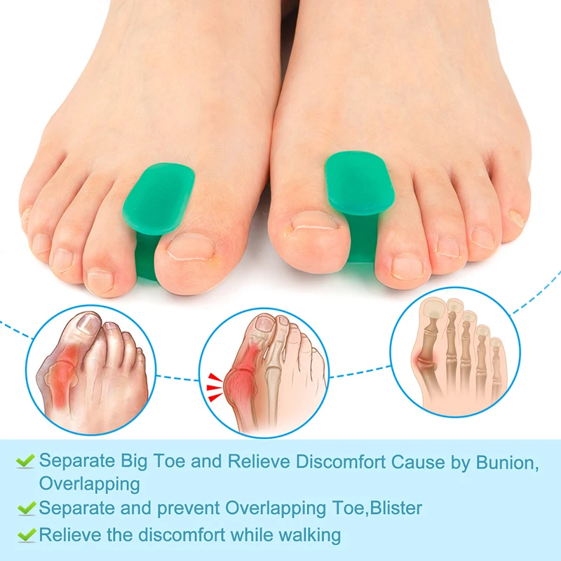 

8 Pairs Silicone Gel Toe Separation Orthosis Bunion Toe Protection Gel Sleeve Camping Foot Care Tool Orthosis