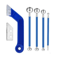 4 pieces metal ball tile sealing tool 1 piece grout scraper with 1 piece diamond surface blades for removing grout