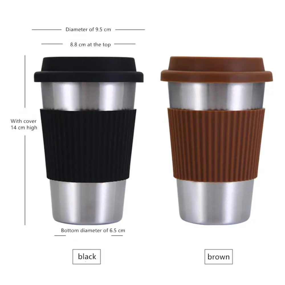 Портативная кружка из нержавеющей стали с двойными стенками круглая для кофе