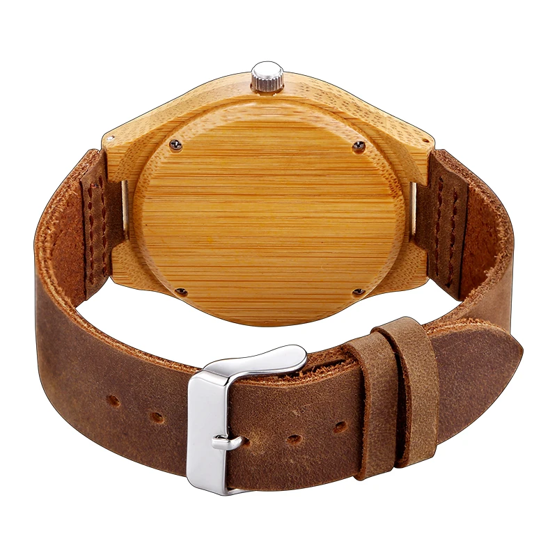 

2020 newhigh quality men's wooden watch sports yellow wooden watch leather automatic men's watch luxury brand gift Dar presentes