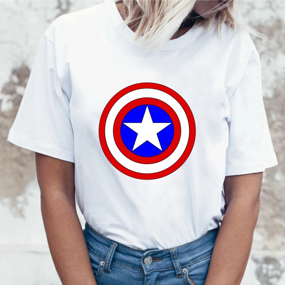

Marvel Avengers Printed T-shirt Summer 2021 Women Tops Unisex Oversized T Shirt Casual Couple White Aesthetic Clothes Streetwear