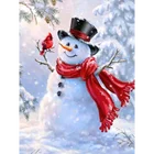 Алмазная живопись 5D сделай сам, квадратнаякруглая вышивка, мозаика, вышивка крестиком, милая картина со снеговиком, пейзаж, украшение для дома BM300