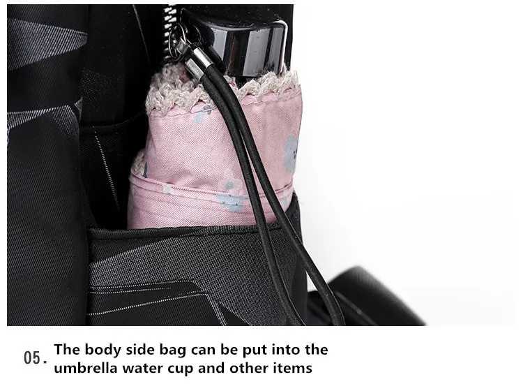Черный геометрический водонепроницаемый Оксфорд Back Pack маленькие рюкзаки для женщин девочек подростков пакет школьной сумки женщина колледж
