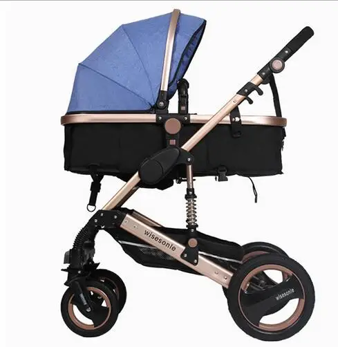 flax blue Детская коляска 2 в 1, коляска для отдыха или увлажнения, складной светильник, двусторонняя детская многофункциональная коляска для новорожденных - Цвет: flax blue