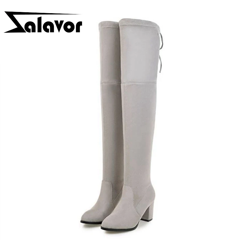 ZALAVOR/8 цветов Сапоги выше колена Лидер продаж 2020 года Женские зимние теплые сапоги