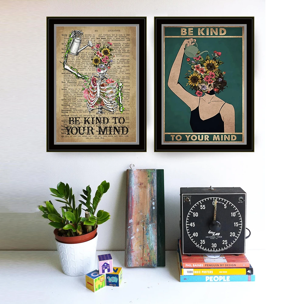 Плакаты и принты умственное здоровье настенные украшения винтажные плакаты