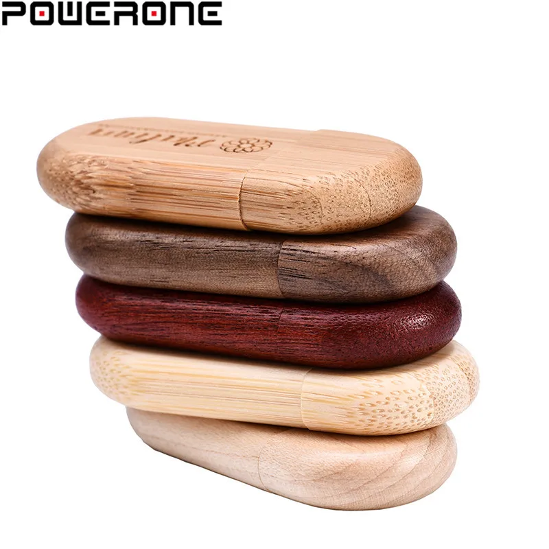 POWERONE 1 шт. Бесплатный Логотип Деревянный + коробка персональный флэш накопитель с