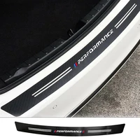 1pcs 34 5 trunk carbon fiber texture bumper guard decor sticker strip trim for bmw bumper decoration sticker