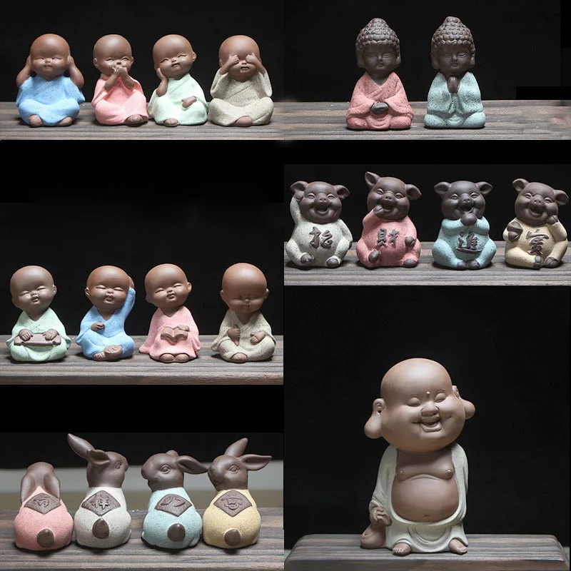 Китайский Цвет небольшой монахи Керамика из мультфильма Холодное сердце фигурки