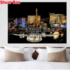 Картина из страз 90x60 см, пейзаж Лас-Вегаса, 5d, квадратная круглая вышивка