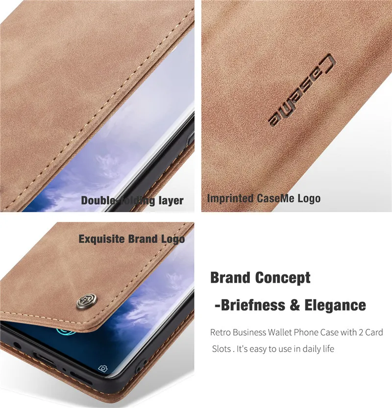 CaseMe Высокое качество Ретро Магнитный Флип-Стенд кожаный чехол для OnePlus 7 Pro кошелек чехол для One Plus 7 чехол для телефона Coque