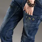 Женские флисовые теплые джинсовые шаровары, джинсы с большими карманами, Женские джинсы-бойфренды, Свободные повседневные шаровары в стиле хип-хоп