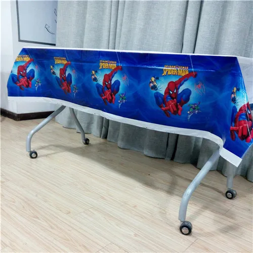 1pcs tablecloth На тему Человека-паука День Рождения Декор бумажная салфетка под тарелку кружку баннер/Флаг одноразовые партии набор посуды Детские принадлежности для детской вечеринки - Цвет: 1pcs tablecloth