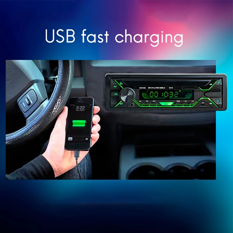 Автомобильный радиоприемник стереопроигрыватель 3010 Авторадио Aux вход 1Din Bluetooth MP3