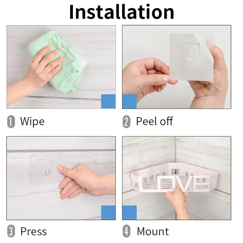 

Shower Caddy Shelf Bathroom Corner Bath Storage Holder Organizer Rack