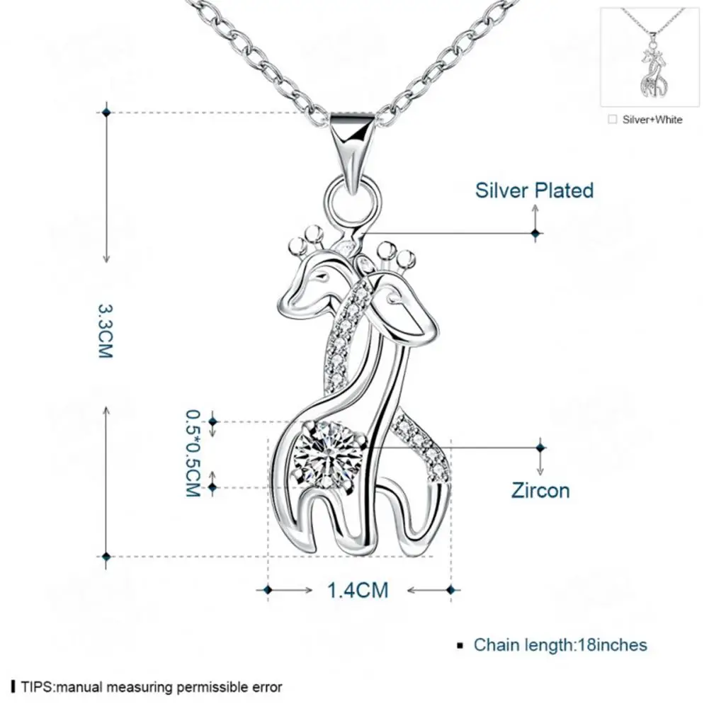 

HOT SALES!!! Necklace Exquisite Dual Deer Rhinestone Unique Shape Clavicle Chain for Lover Gifts