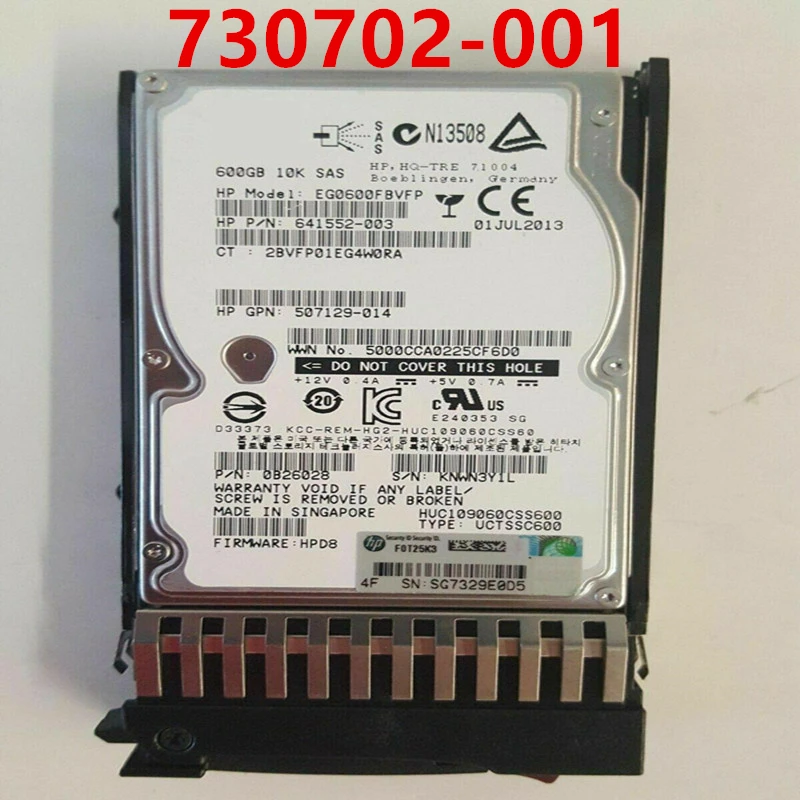 

Original New HDD For HP MSA 300GB 2.5" SAS 6 Gb/s 64MB 10000RPM For Internal HDD For Server HDD For C8S58A 730702-001