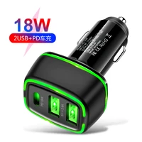 car quick charger usb type c pd 18w 3 port charge for iphone xiaomi huawei samsung qc 3 0 fast charging usb car charger