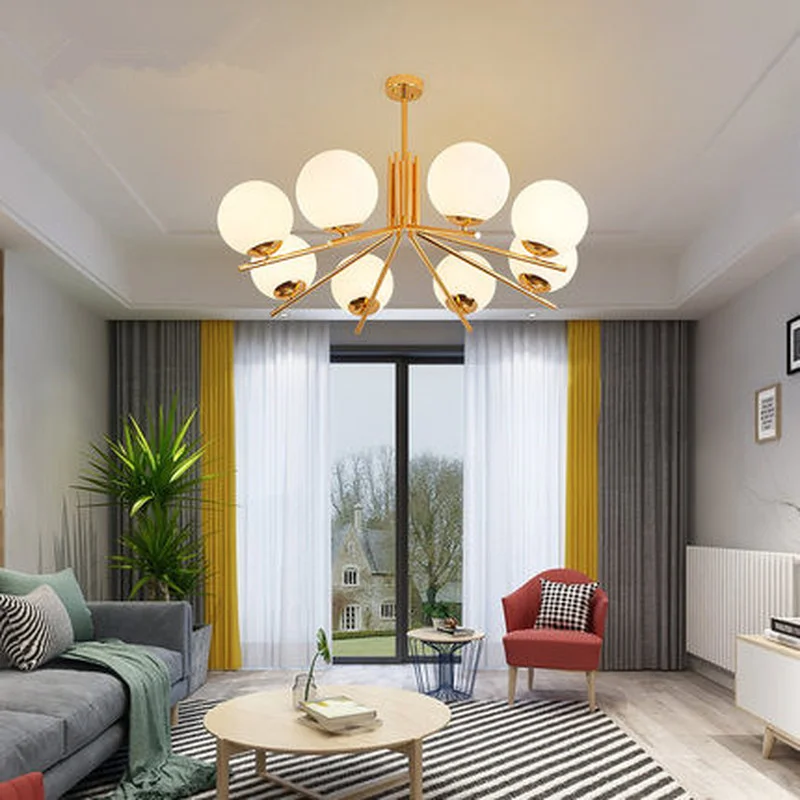 Современный скандинавский Глобус светодиодный Люстра пластины золота Гостиная