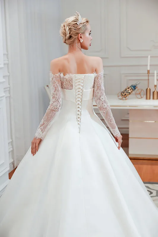 SWEMILE романтическое кружевное бальное платье с ресницами свадебное 2019 Vestido De Noiva