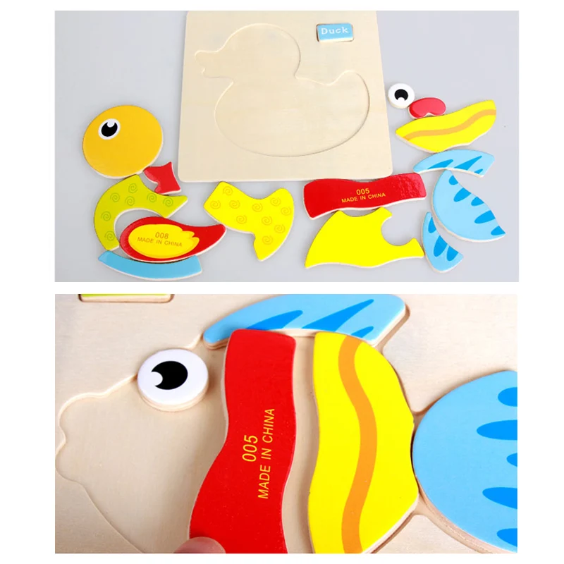 Монтессори Деревянные пазлы Игрушки для детей Развивающие Детские доска