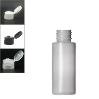 2oz60ml natural colored hdpe cylinder round soft squeeze bottle with blackwhitetransparent flip snap tops x5