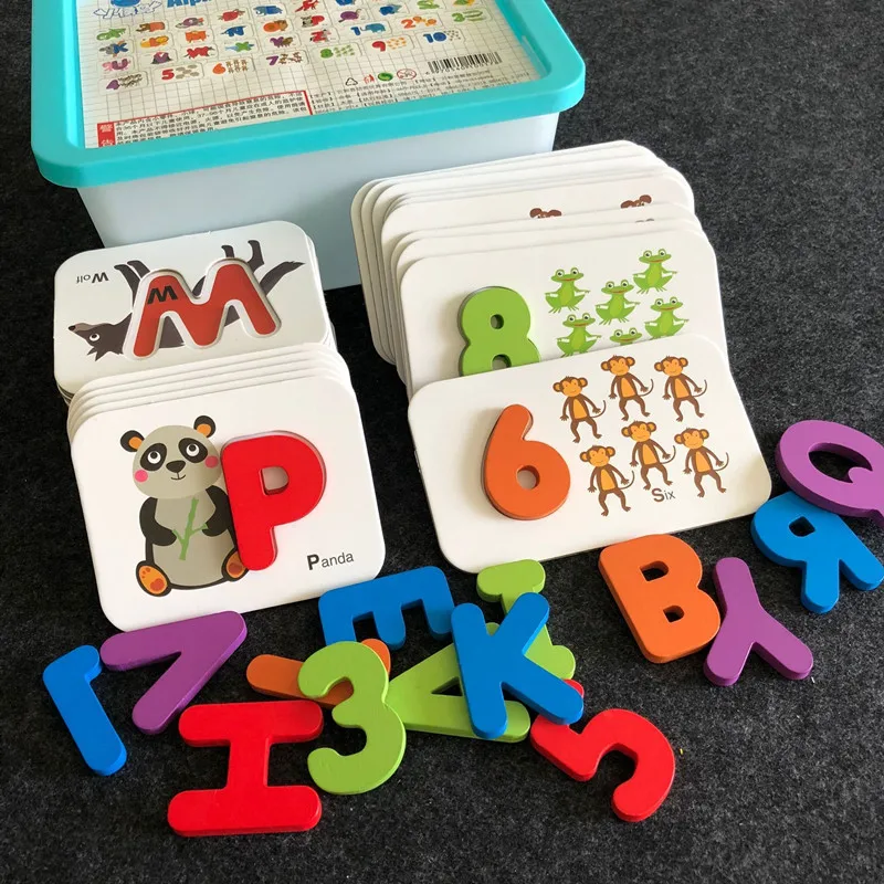 

Baby Early Education Puzzle Jigsaw Children's Cognitive Teaching Aids Kids Recognize Digital Letters Matching Puzzle Gifts