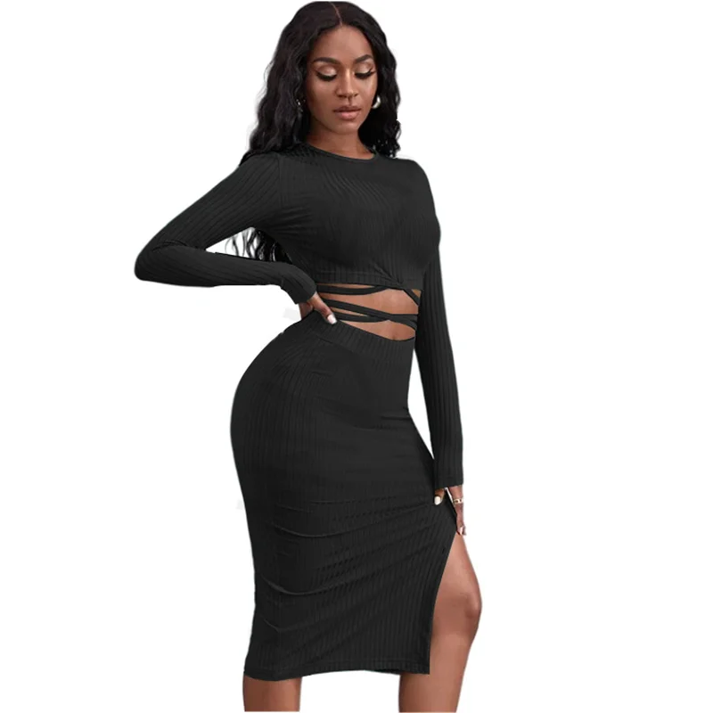 

2021 autumn and winter new European and American style 2-piece women's fashion