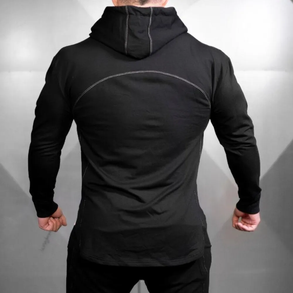 Мужские черные свитшоты спортивная одежда для тренажерного зала и фитнеса