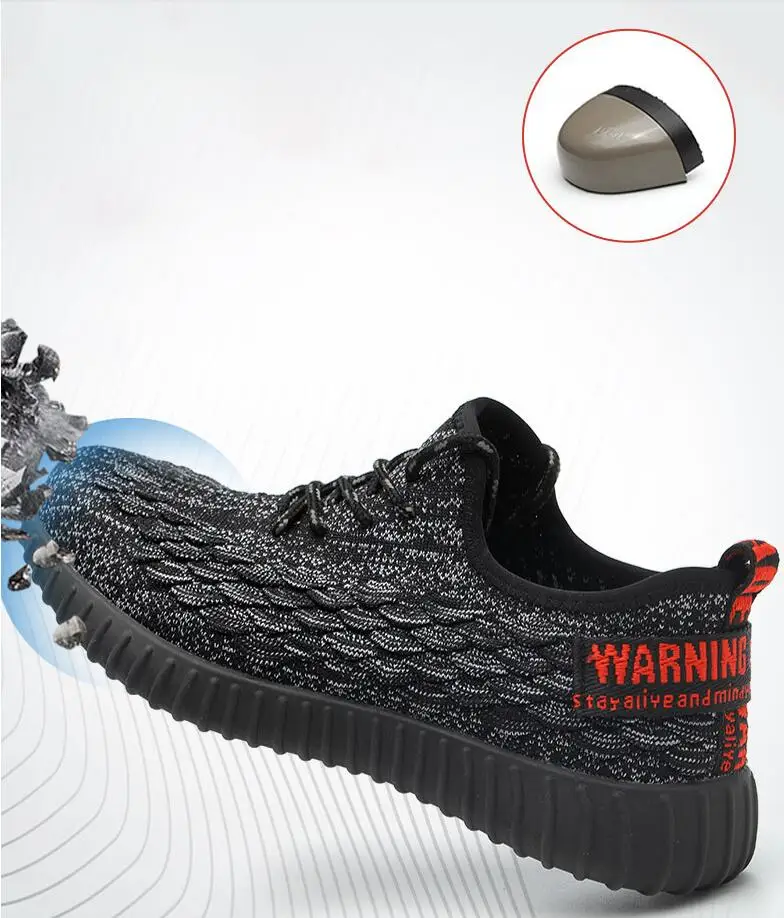 

Breathable Work Boots Steel Toe mid-plate Anti-slip Anti-smashing Wilderness Survival Men Safety Shoes